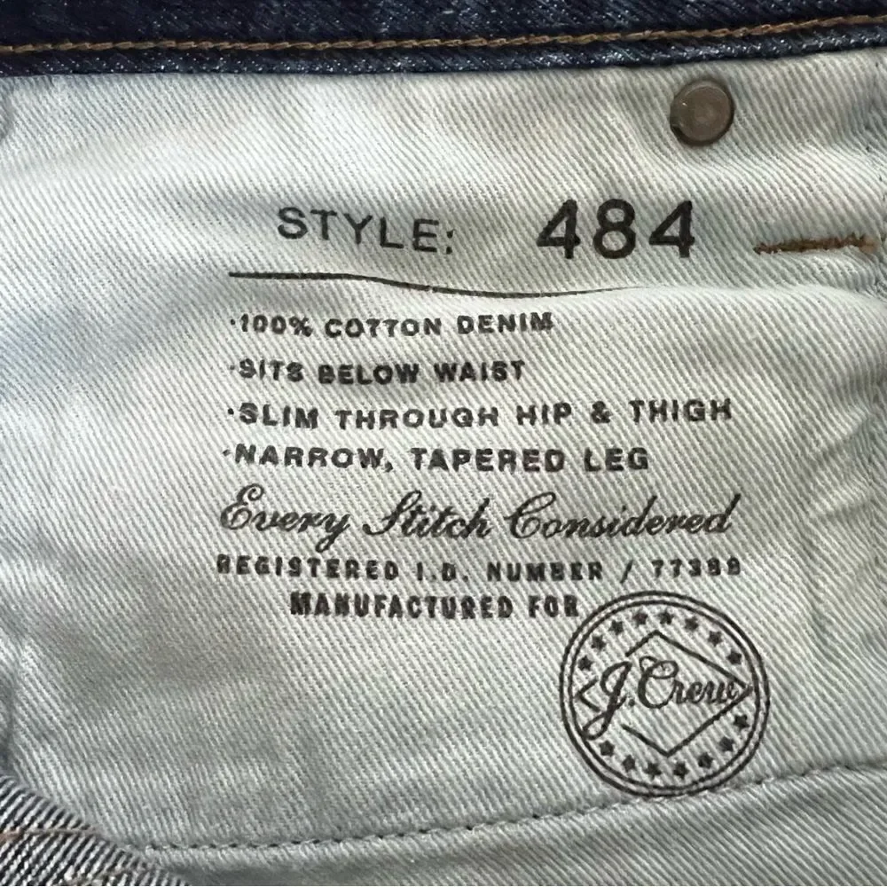 J. Crew Men’s 484 Jeans size 30 x 32